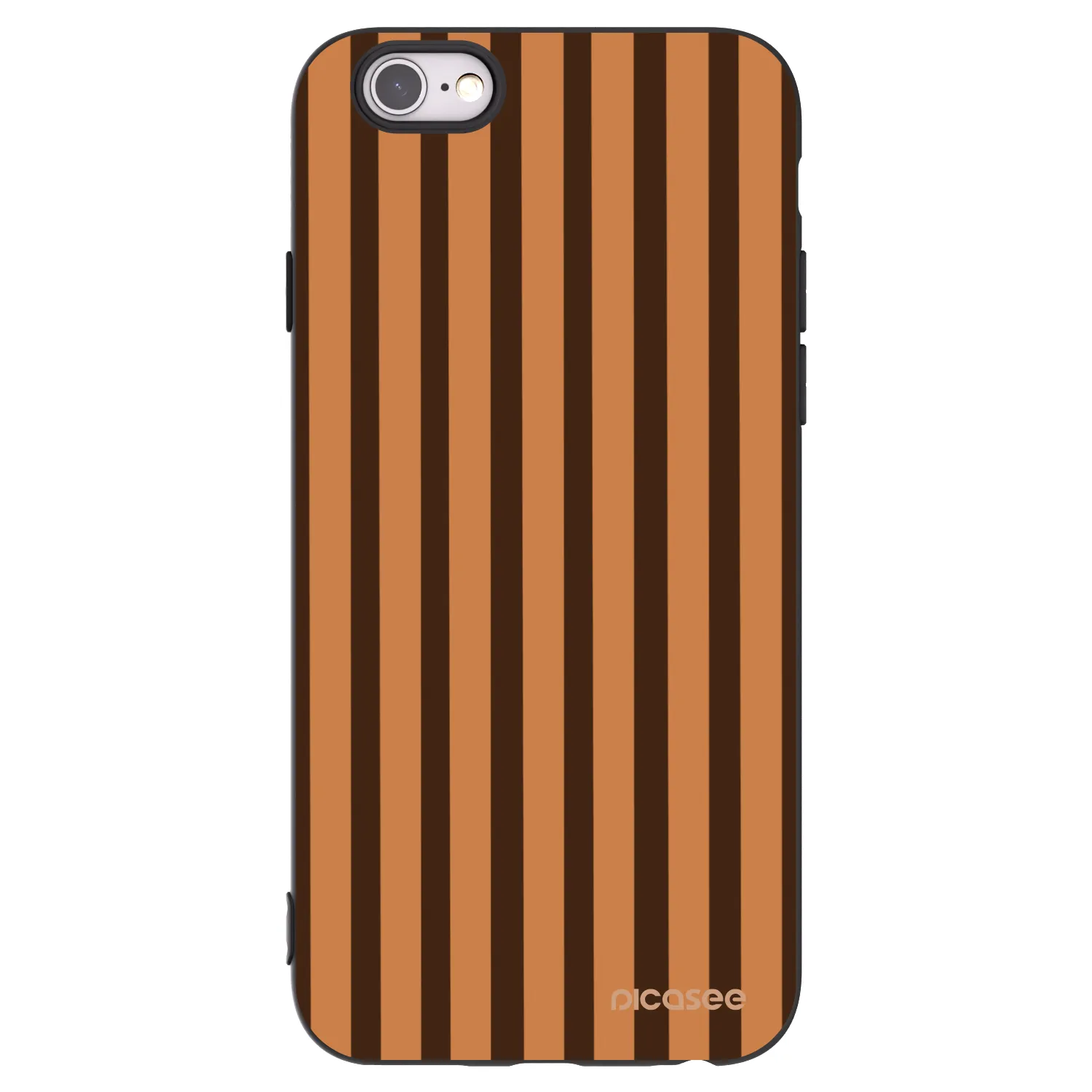 Picasee Apple iPhone 6/6S Hülle - Schwarzes Silikon - Caramel lines