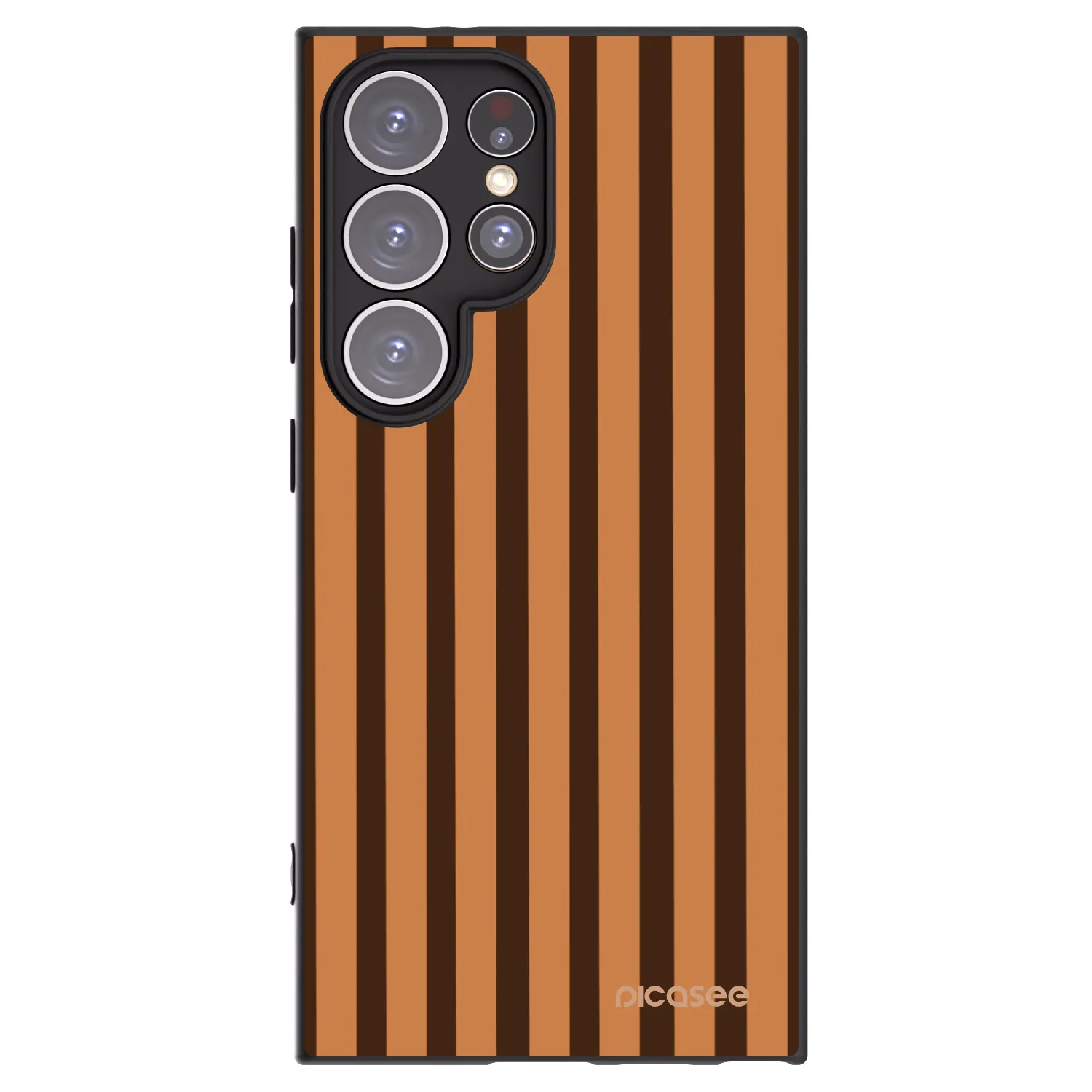 Picasee Samsung Galaxy S24 Ultra S928B 5G Hülle - Schwarzes Silikon - Caramel lines