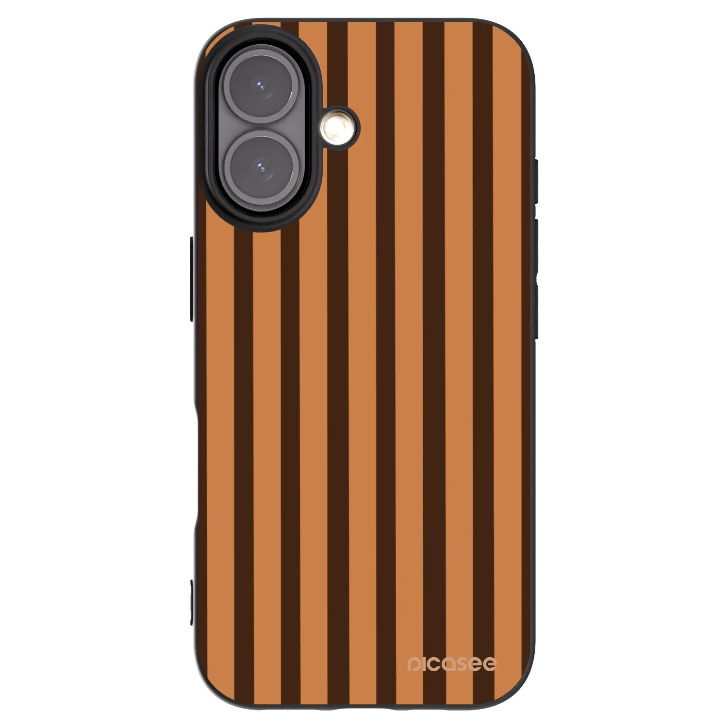 Picasee Apple iPhone 16 Hülle - Schwarzes Silikon - Caramel lines