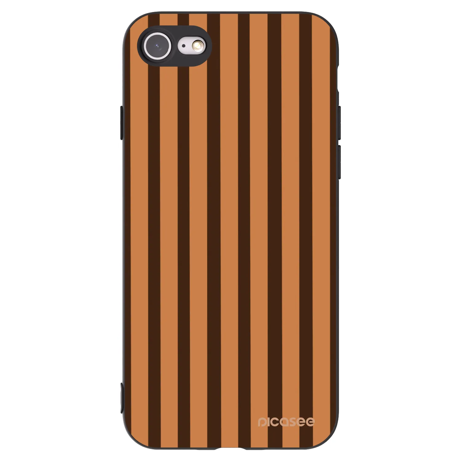 Picasee Apple iPhone 8 Hülle - Schwarzes Silikon - Caramel lines