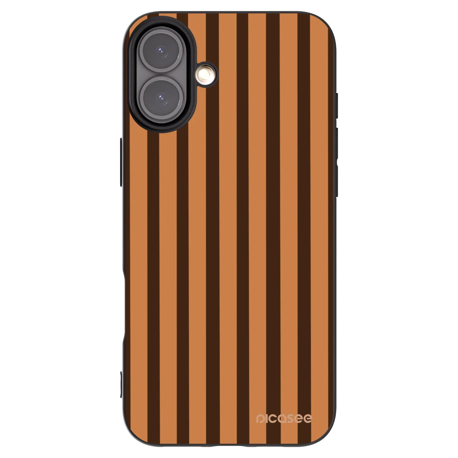 Picasee Apple iPhone 16 Plus Hülle - Schwarzes Silikon - Caramel lines
