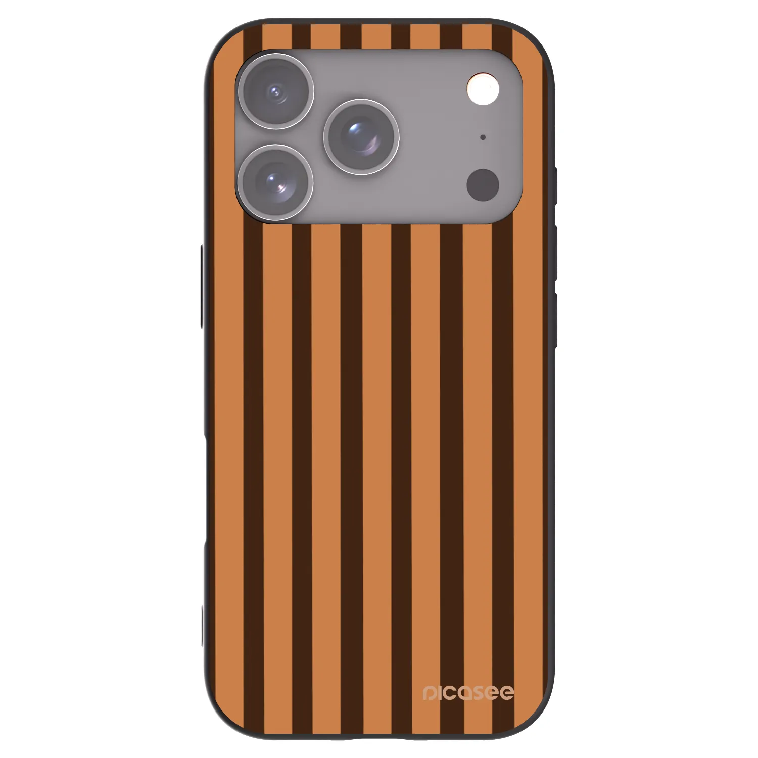 Picasee Apple iPhone 17 Pro Hülle - Schwarzes Silikon - Caramel lines