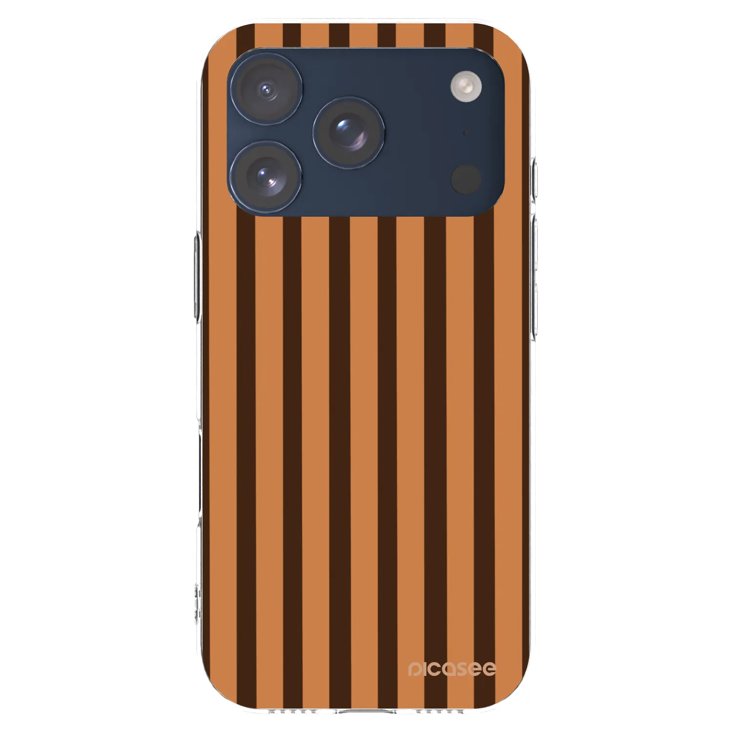 Picasee Apple iPhone 17 Pro Hülle - Transparentes Silikon - Caramel lines