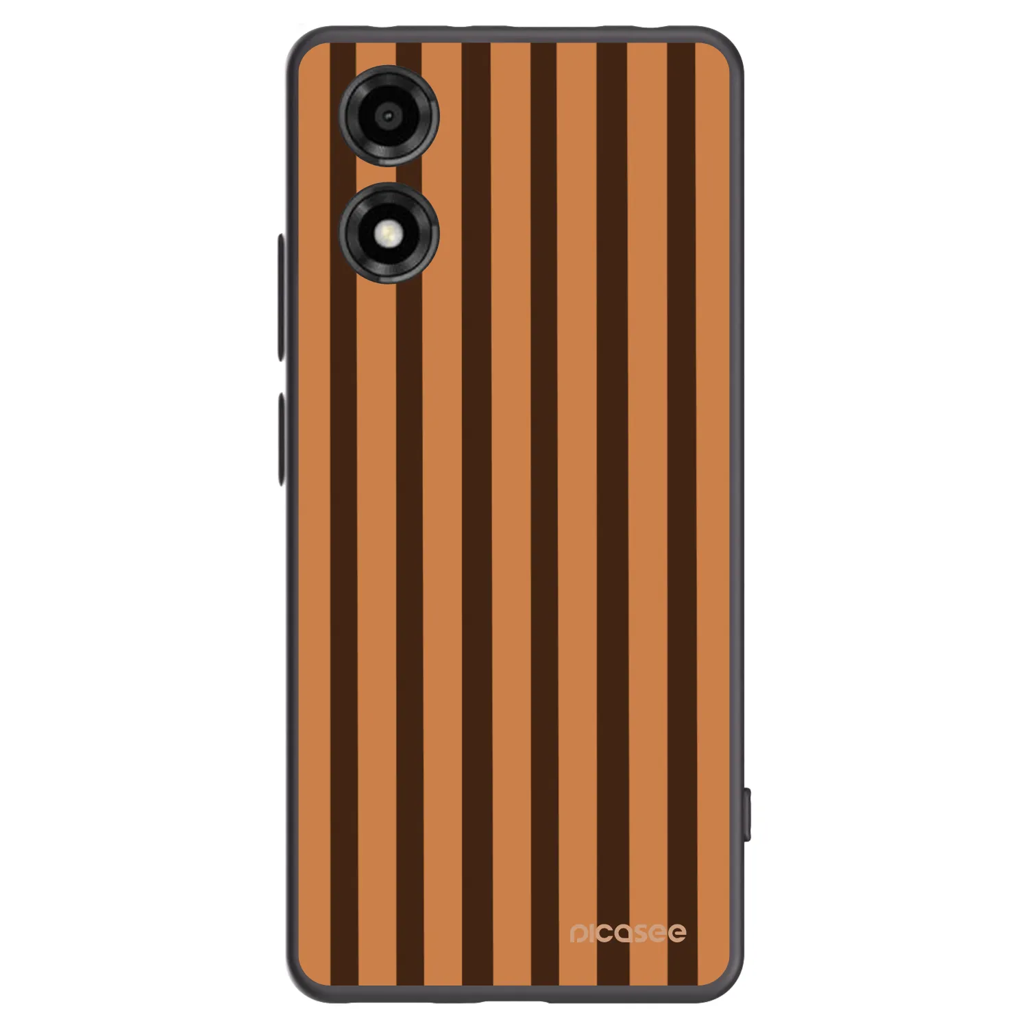 Picasee Motorola Moto E14 Hülle - Schwarzes Silikon - Caramel lines