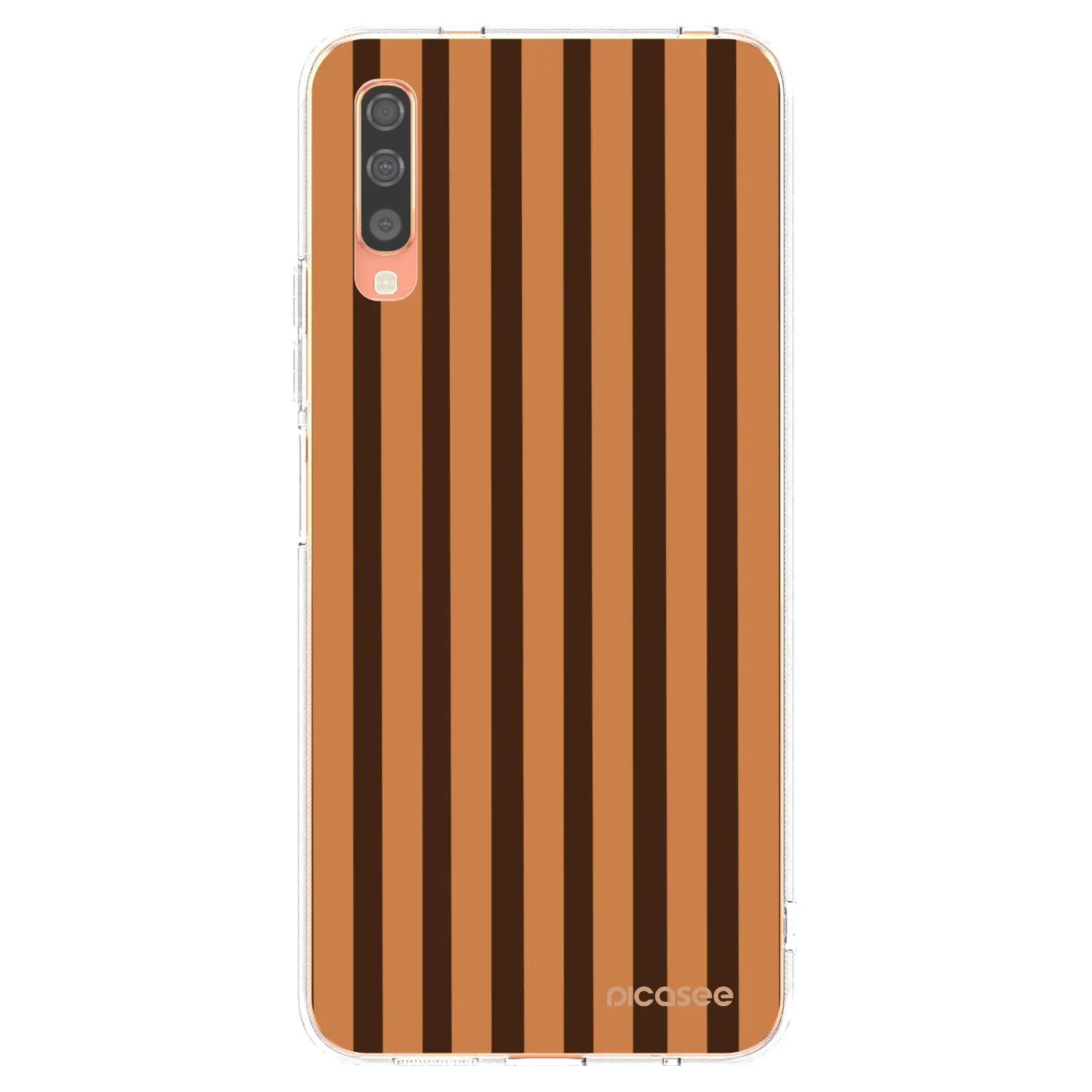 Picasee Samsung Galaxy A70 A705F Hülle - Transparentes Silikon - Caramel lines