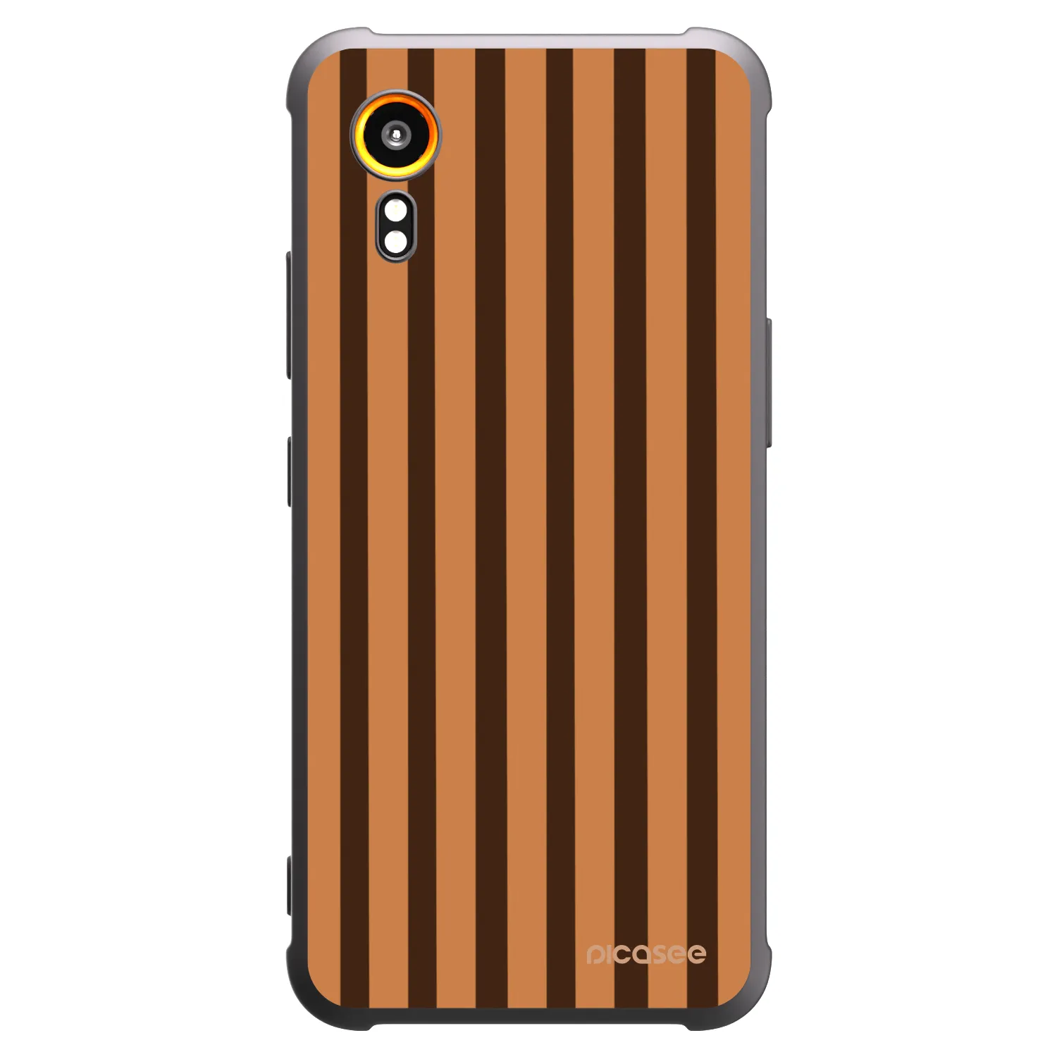 Picasee Samsung Galaxy XCover 7 Hülle - Schwarzes Silikon - Caramel lines