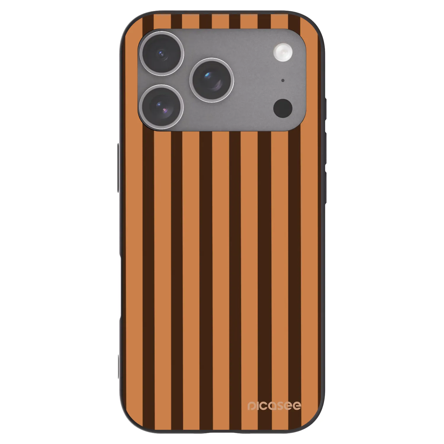 Picasee Apple iPhone 18 Pro Hülle - Schwarzes Silikon - Caramel lines