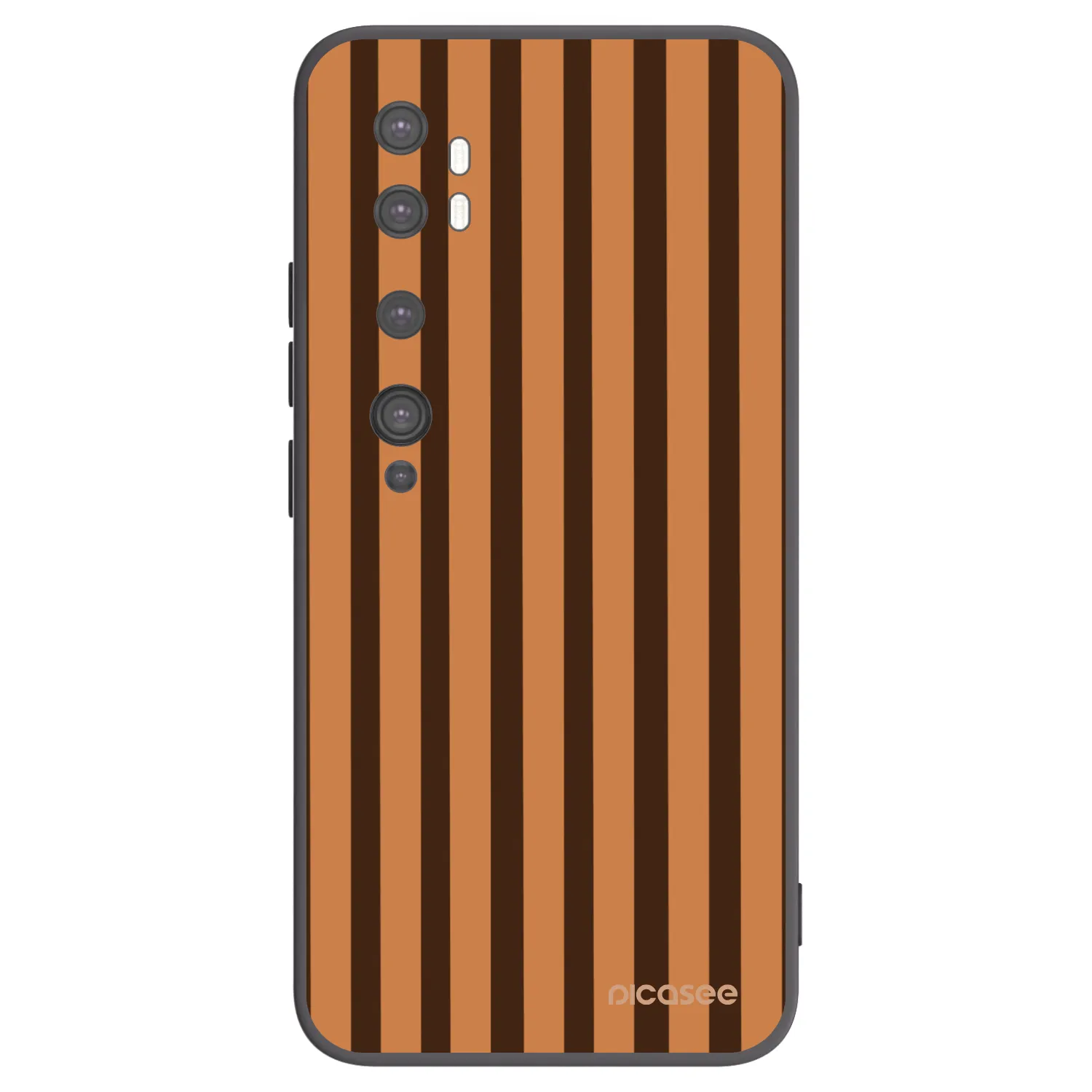 Picasee Xiaomi Mi Note 10 (Pro) Hülle - Schwarzes Silikon - Caramel lines