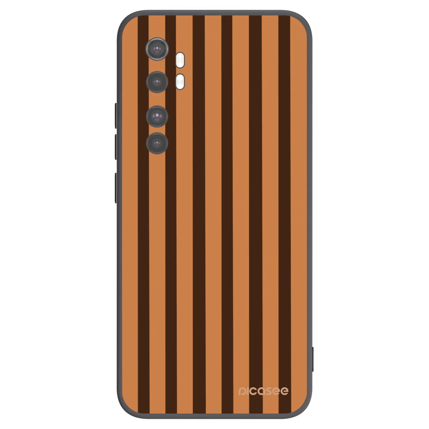 Picasee Xiaomi Mi Note 10 Lite Hülle - Schwarzes Silikon - Caramel lines