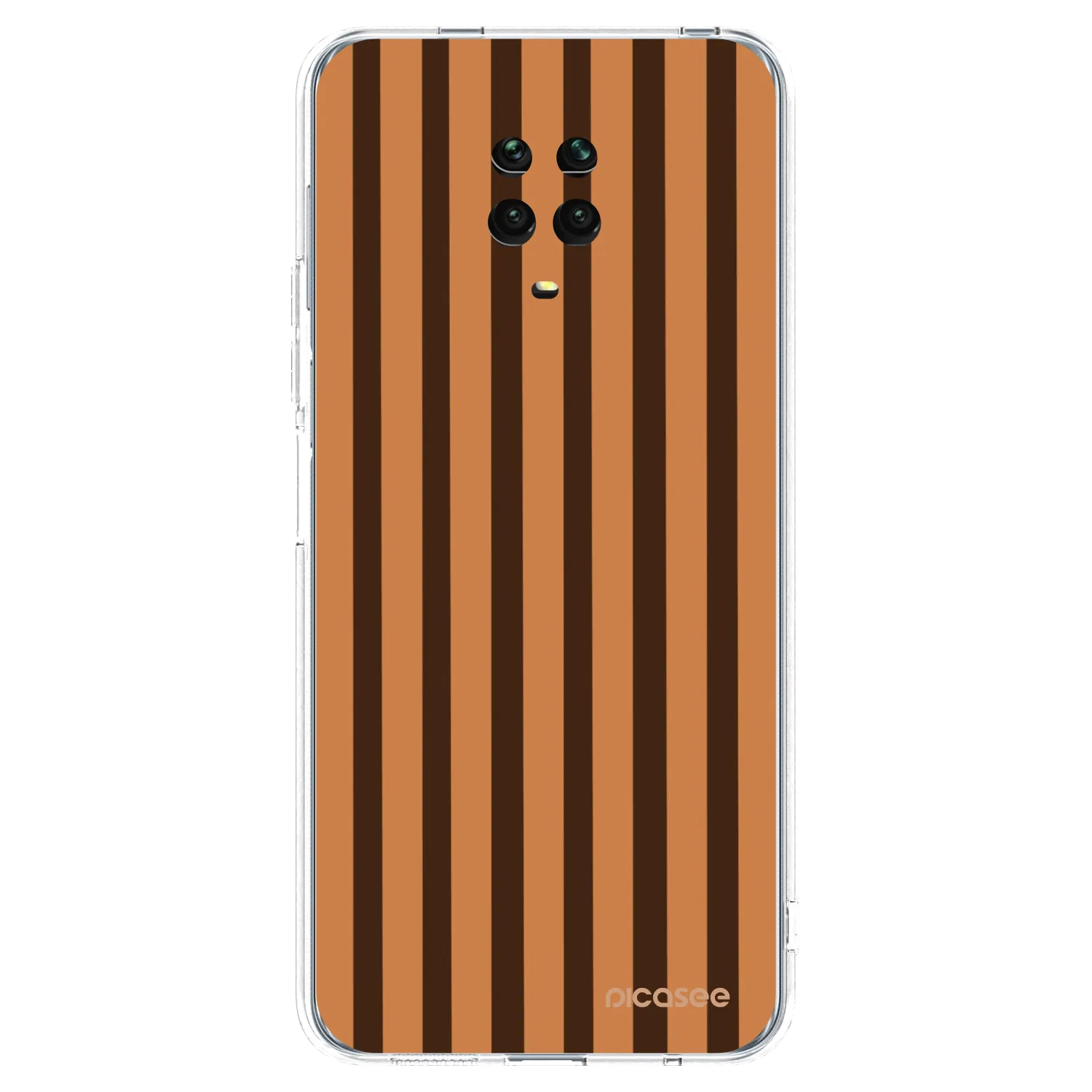 Picasee Xiaomi Redmi Note 9S Hülle - Transparentes Silikon - Caramel lines