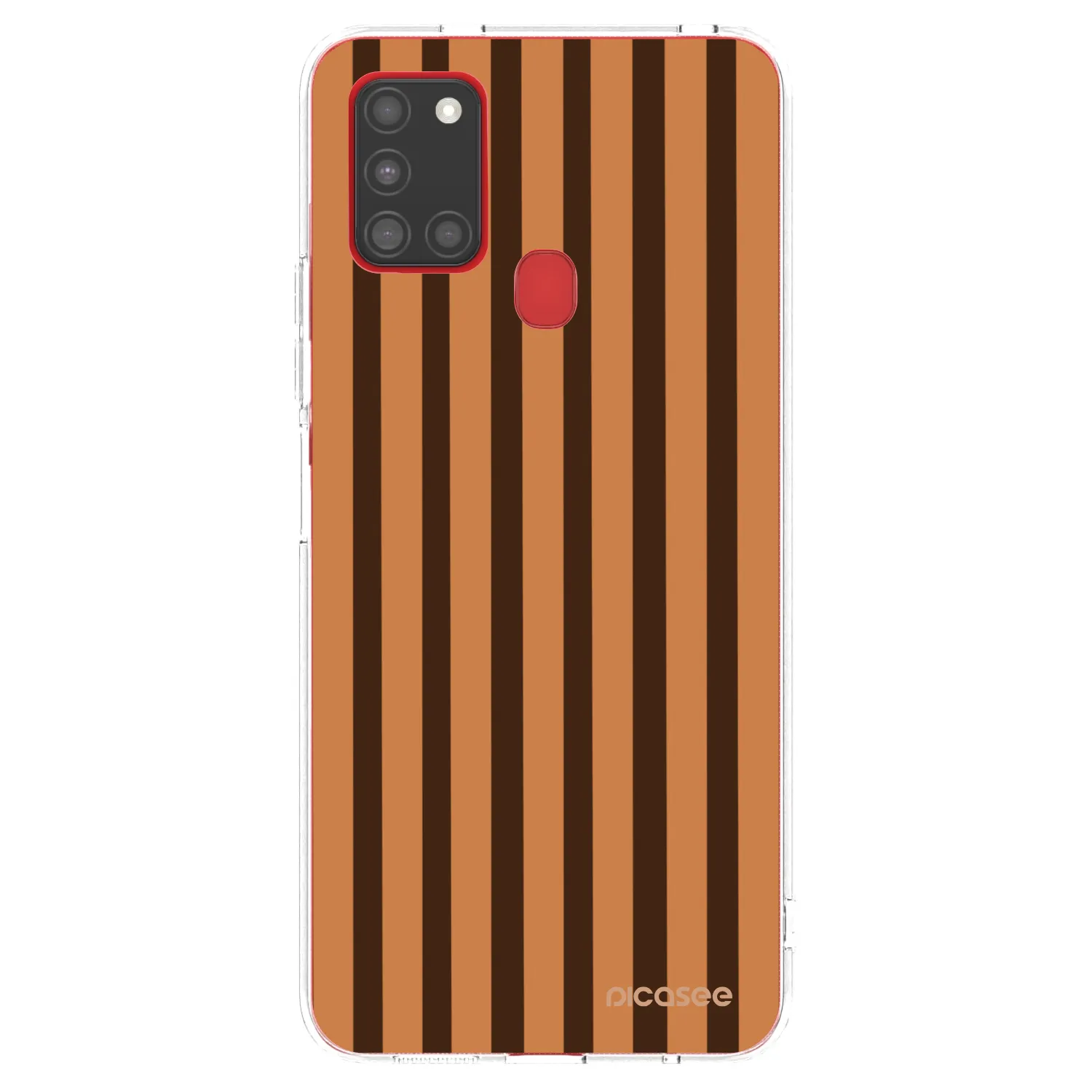 Picasee Samsung Galaxy A21s Hülle - Transparentes Silikon - Caramel lines