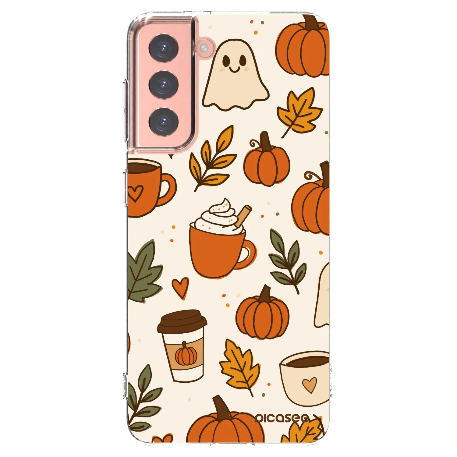 Picasee Samsung Galaxy S21 5G G991B Hülle - Transparentes Silikon - Fall vibes