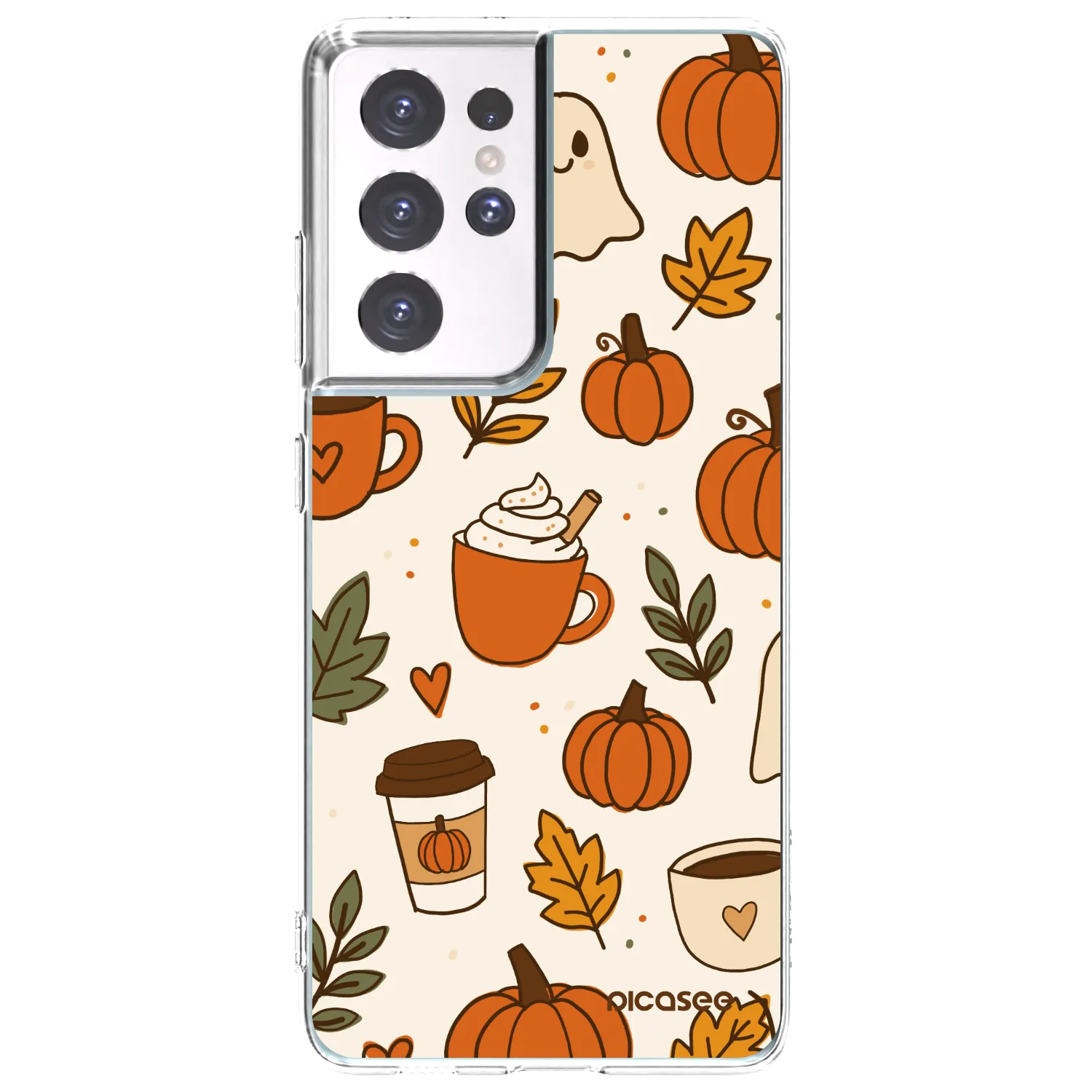 Picasee Samsung Galaxy S21 Ultra 5G G998B Hülle - Transparentes Silikon - Fall vibes