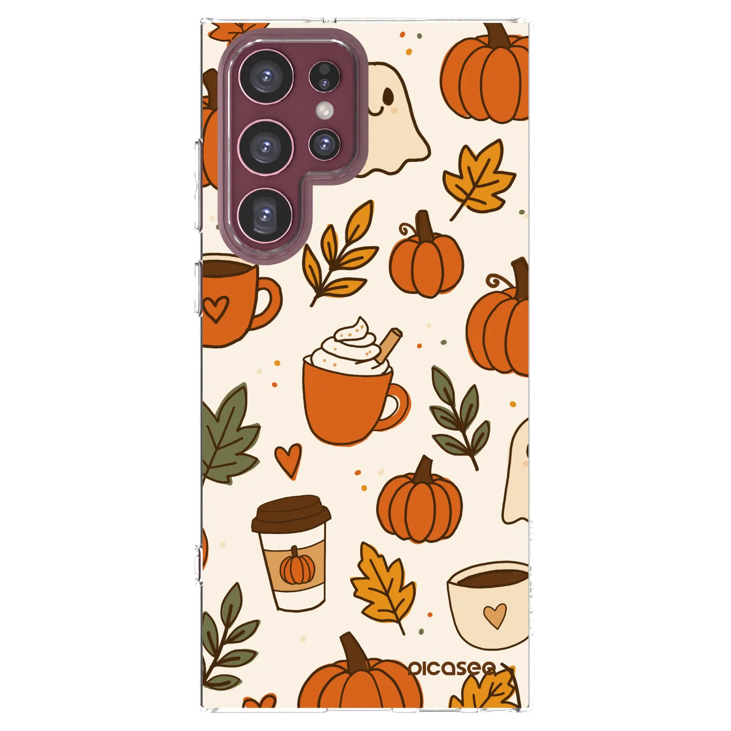 Picasee Samsung Galaxy S22 Ultra 5G Hülle - Transparentes Silikon - Fall vibes