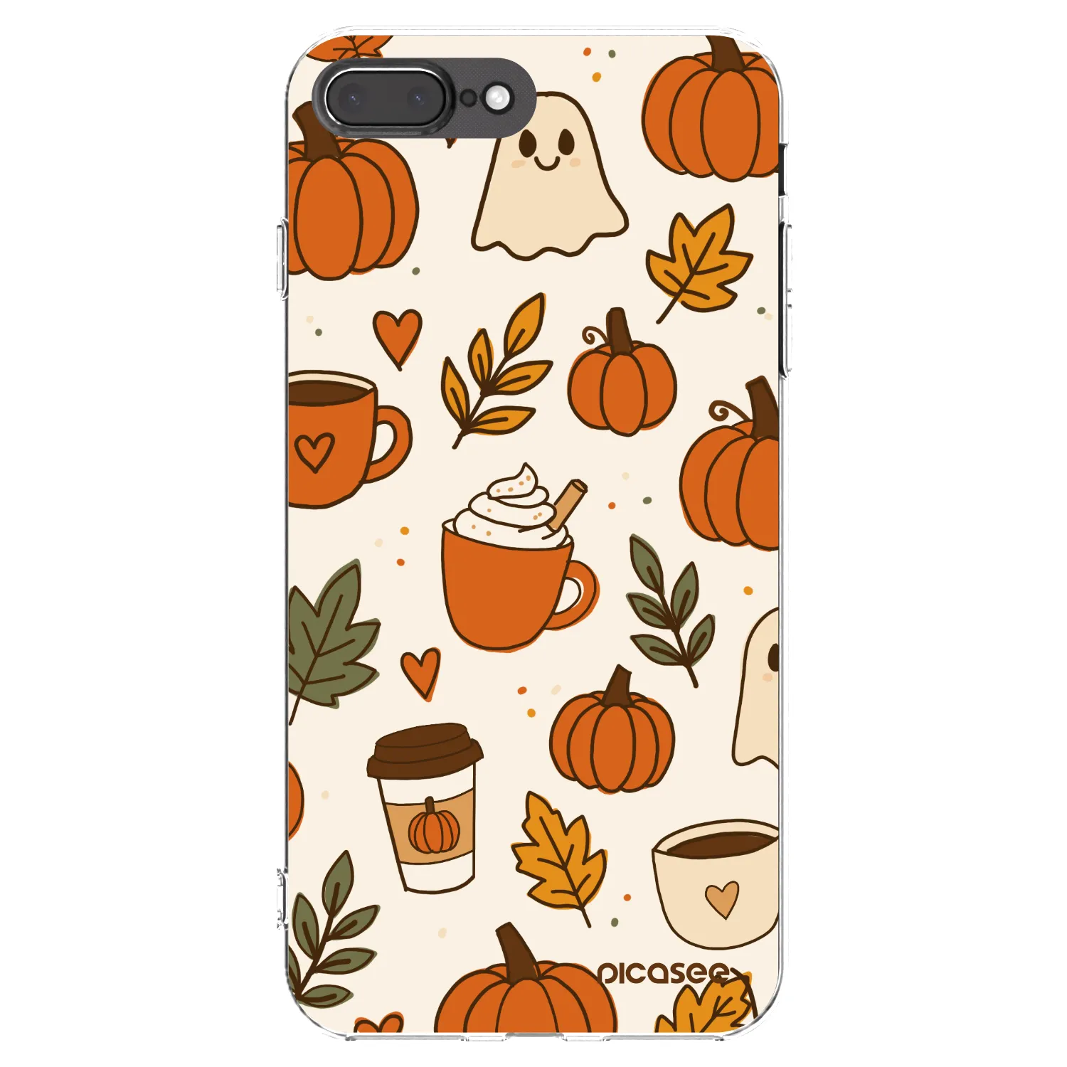 Picasee Apple iPhone 8 Plus Hülle - Transparentes Silikon - Fall vibes