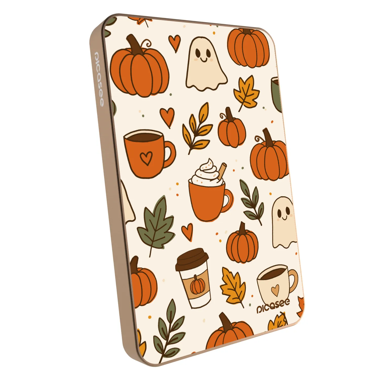 Picasee Powerbank mit MagSafe 5 000 mAh Golden - Fall vibes
