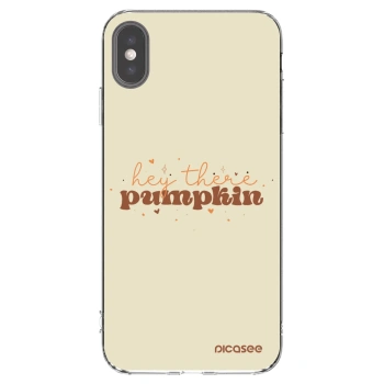 Picasee Apple iPhone XS Max Hülle - Transparentes Silikon - Hey there pumpkin