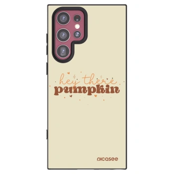 Picasee Samsung Galaxy S22 Ultra 5G Hülle - Schwarzes Silikon - Hey there pumpkin