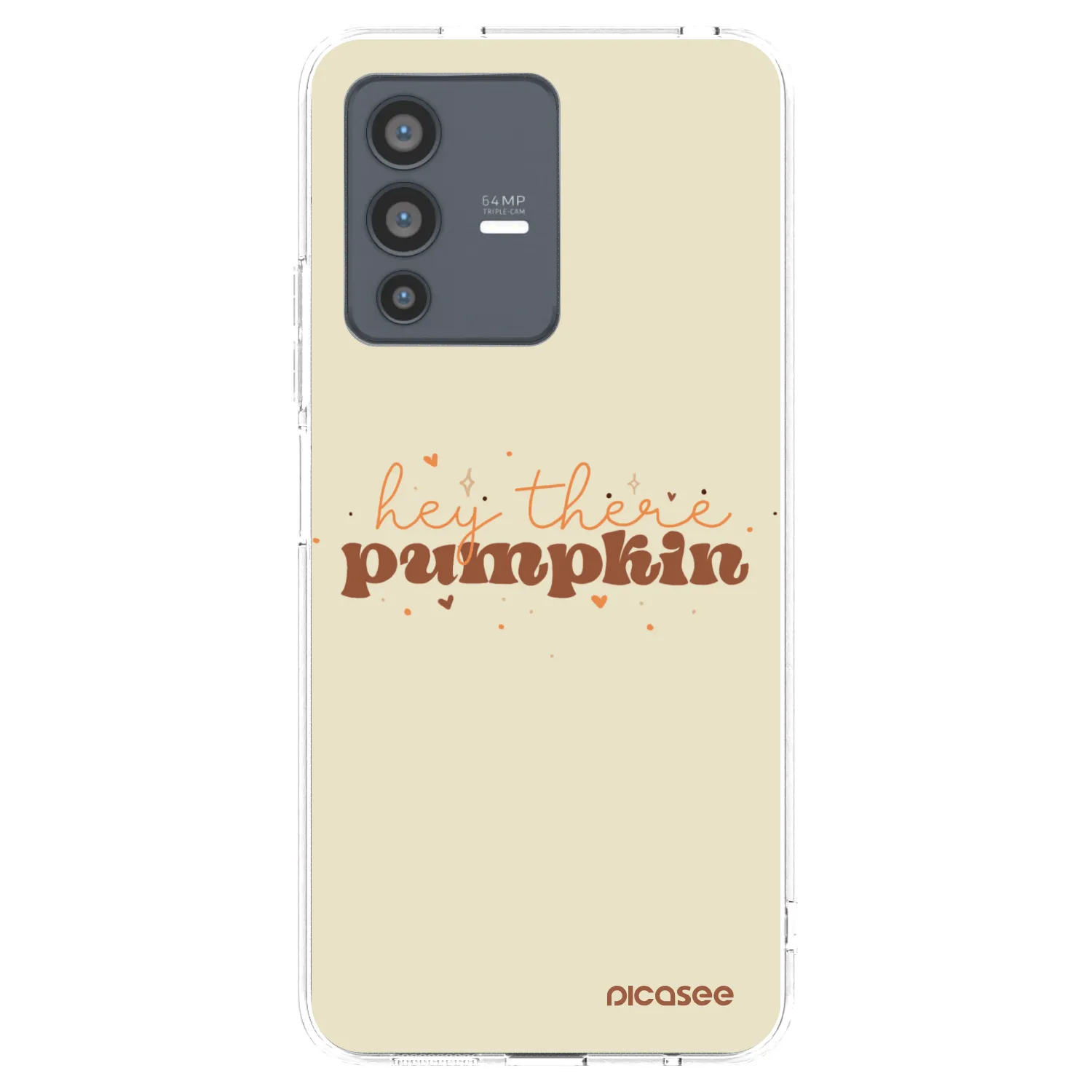 Picasee Vivo V23 5G Hülle - Transparentes Silikon - Hey there pumpkin