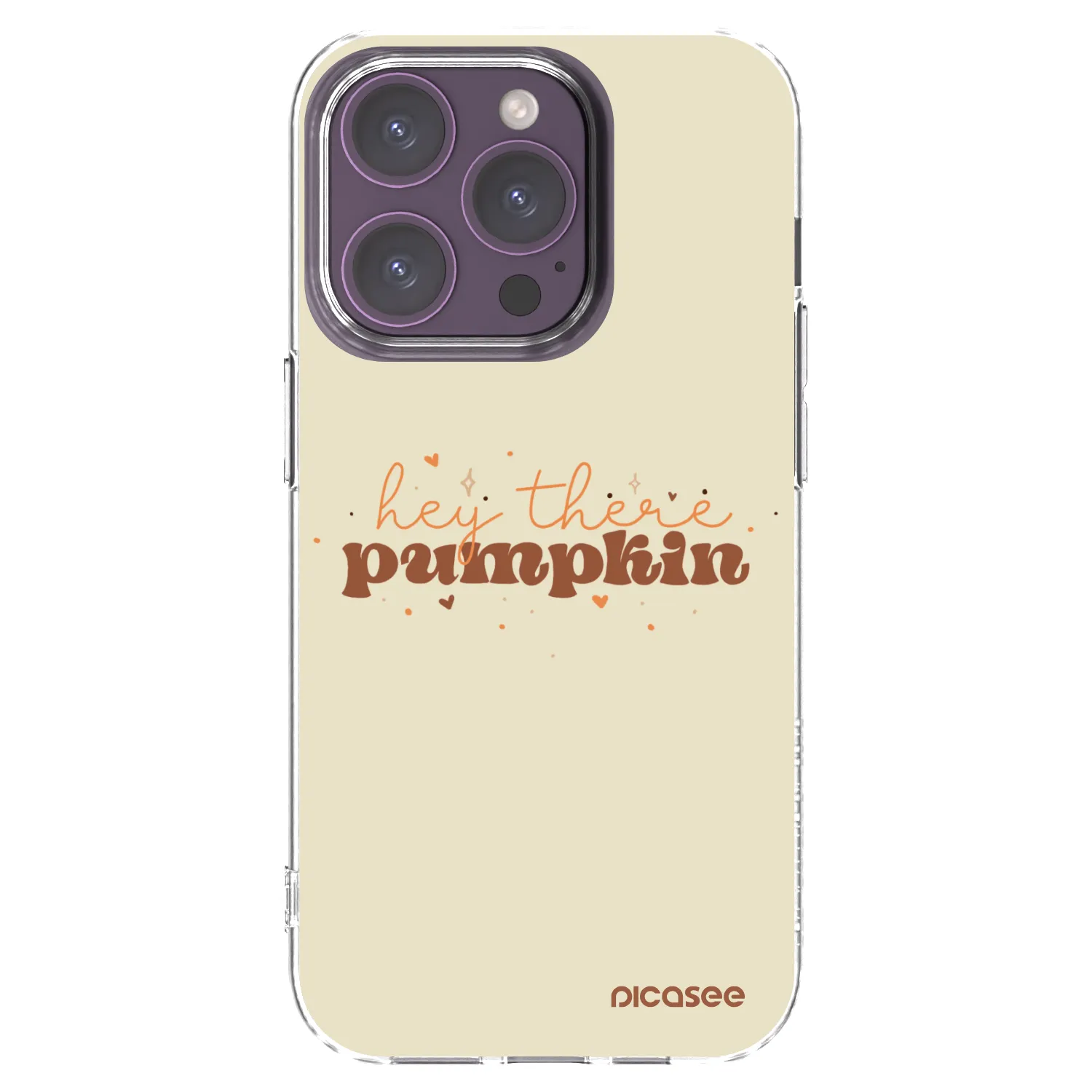 Picasee Apple iPhone 14 Pro Hülle - Transparentes Silikon - Hey there pumpkin
