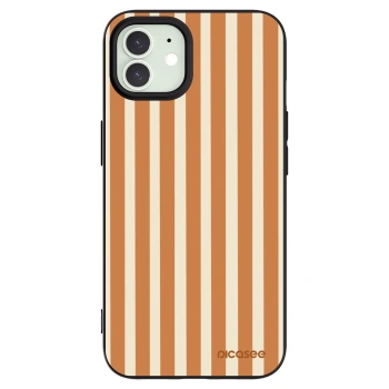Picasee Apple iPhone 12 Hülle - Schwarzes Silikon - Orange lines