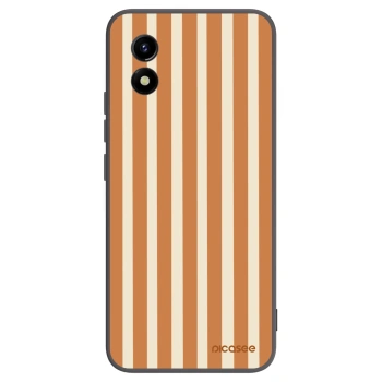 Picasee Vivo Y01 Hülle - Schwarzes Silikon - Orange lines
