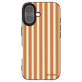 Picasee Apple iPhone 16 Hülle - Schwarzes Silikon - Orange lines