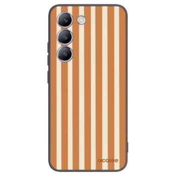 Picasee Vivo V40 SE 5G Hülle - Schwarzes Silikon - Orange lines