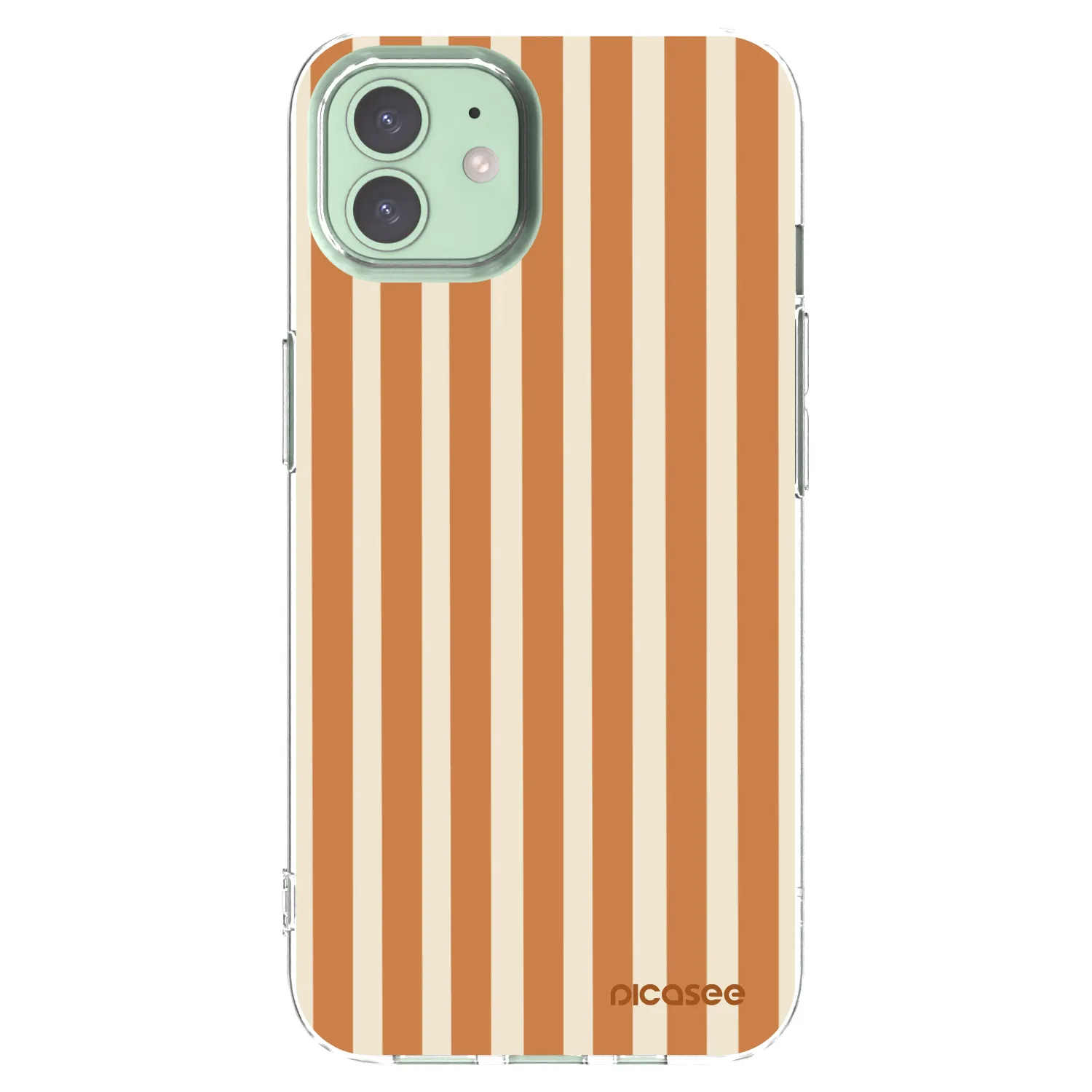 Picasee Apple iPhone 12 Hülle - Transparentes Silikon - Orange lines