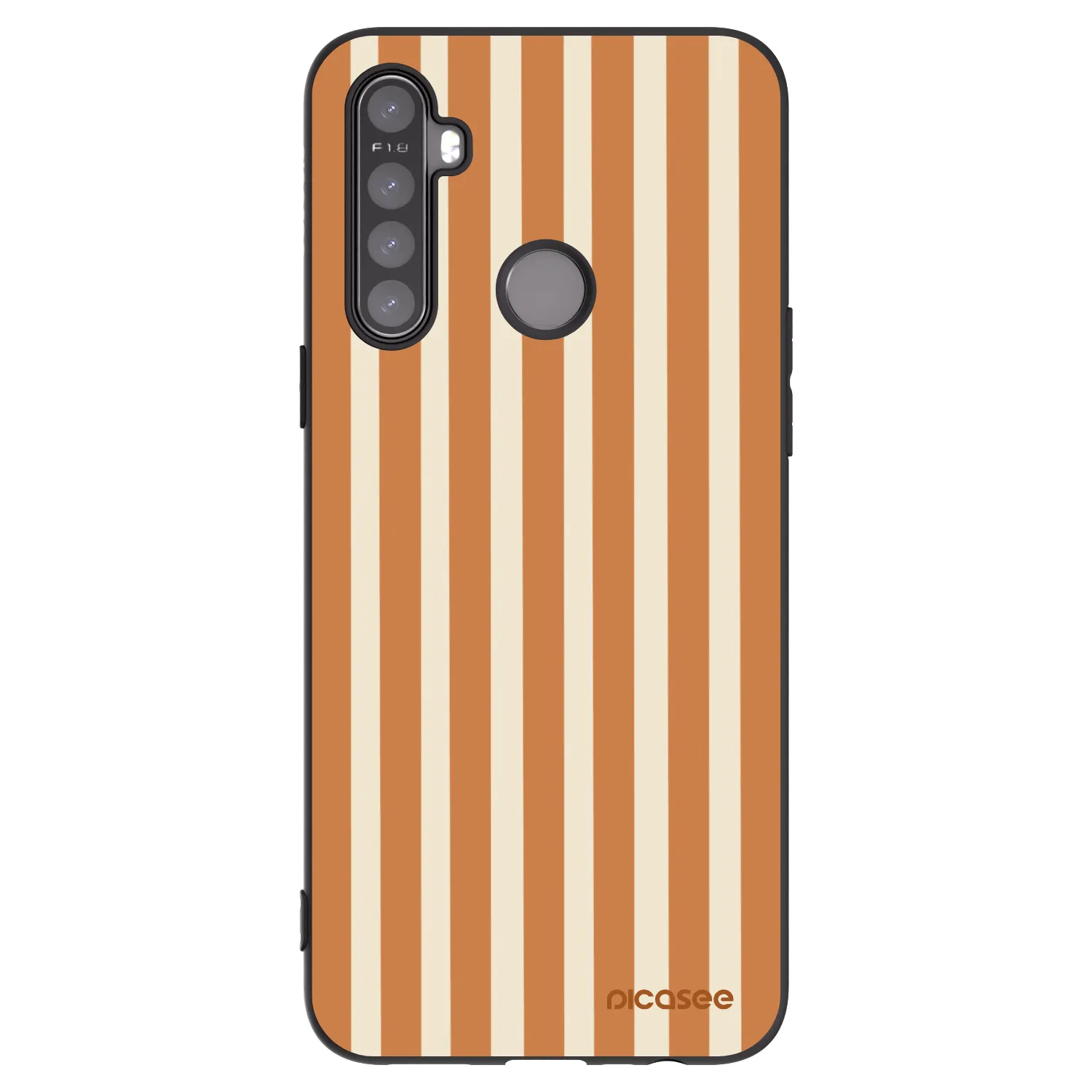 Picasee Realme 6i Hülle - Schwarzes Silikon - Orange lines