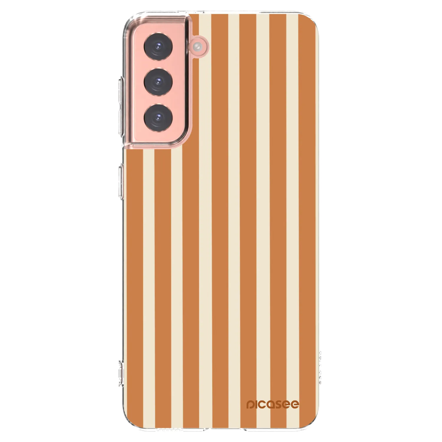 Picasee Samsung Galaxy S21 5G G991B Hülle - Transparentes Silikon - Orange lines