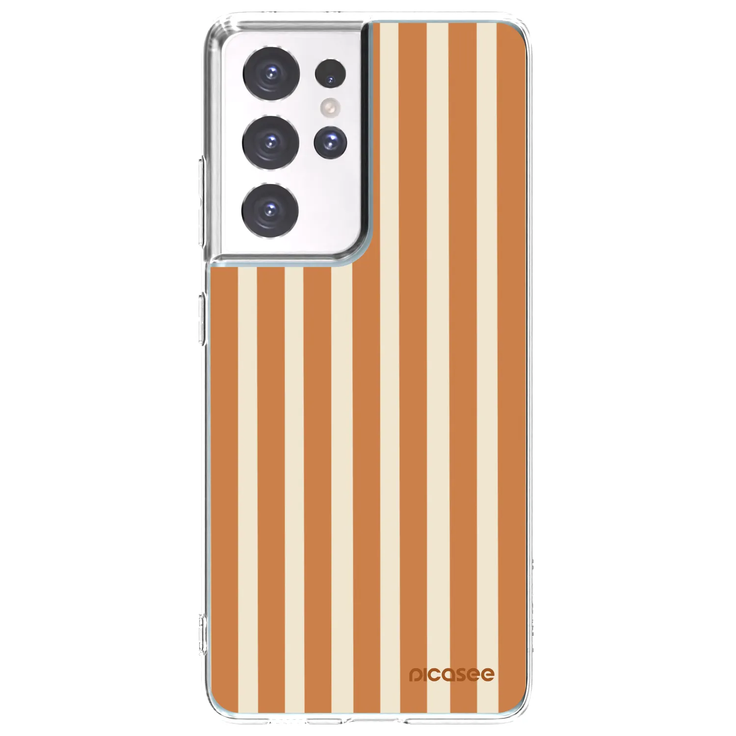 Picasee Samsung Galaxy S21 Ultra 5G G998B Hülle - Transparentes Silikon - Orange lines