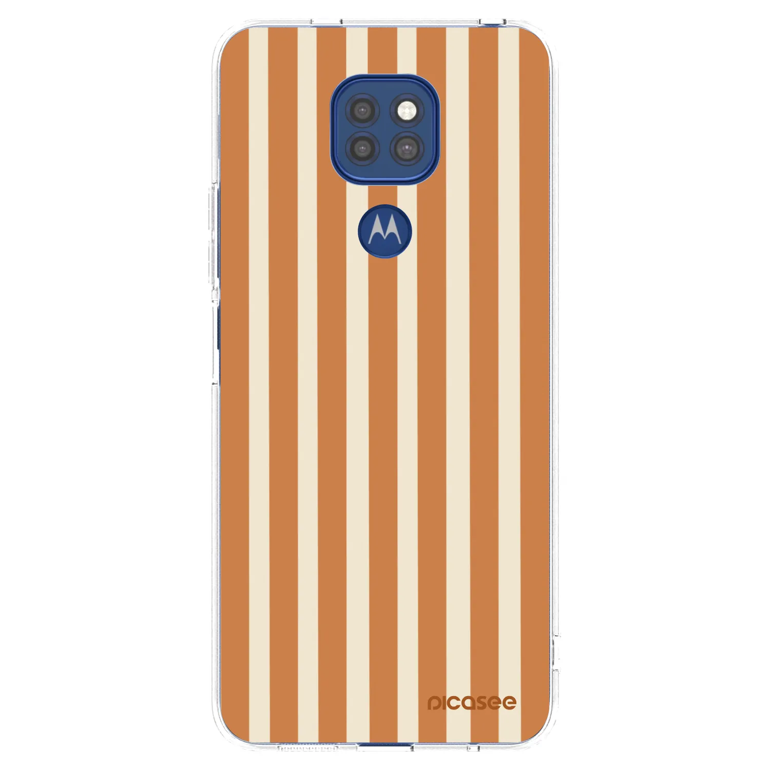 Picasee Motorola Moto G9 Play Hülle - Transparentes Silikon - Orange lines