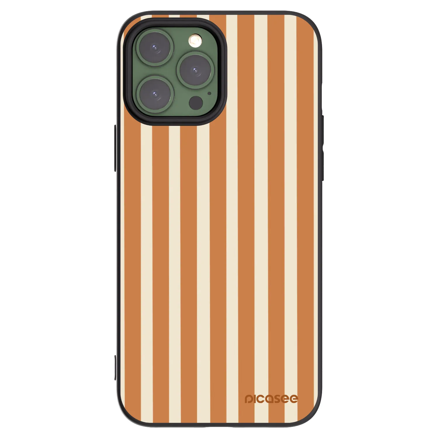 Picasee Apple iPhone 13 Pro Max Hülle - Schwarzes Silikon - Orange lines