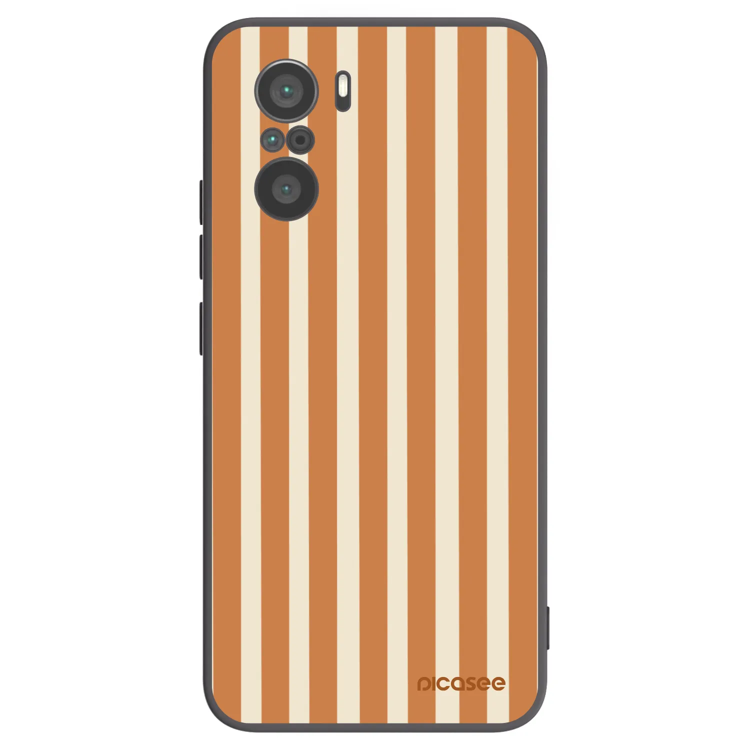 Picasee Xiaomi Poco F3 Hülle - Schwarzes Silikon - Orange lines