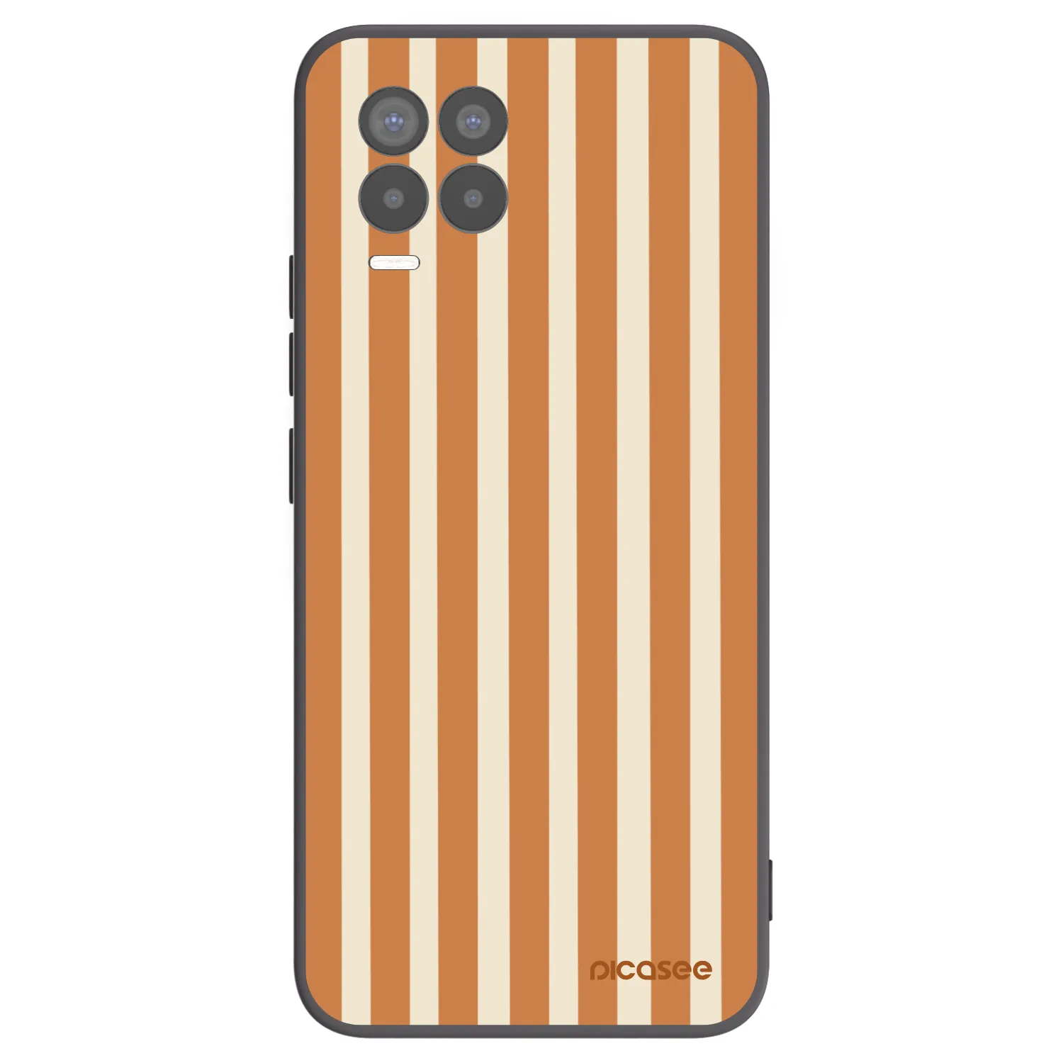 Picasee Realme 8 Pro Hülle - Schwarzes Silikon - Orange lines