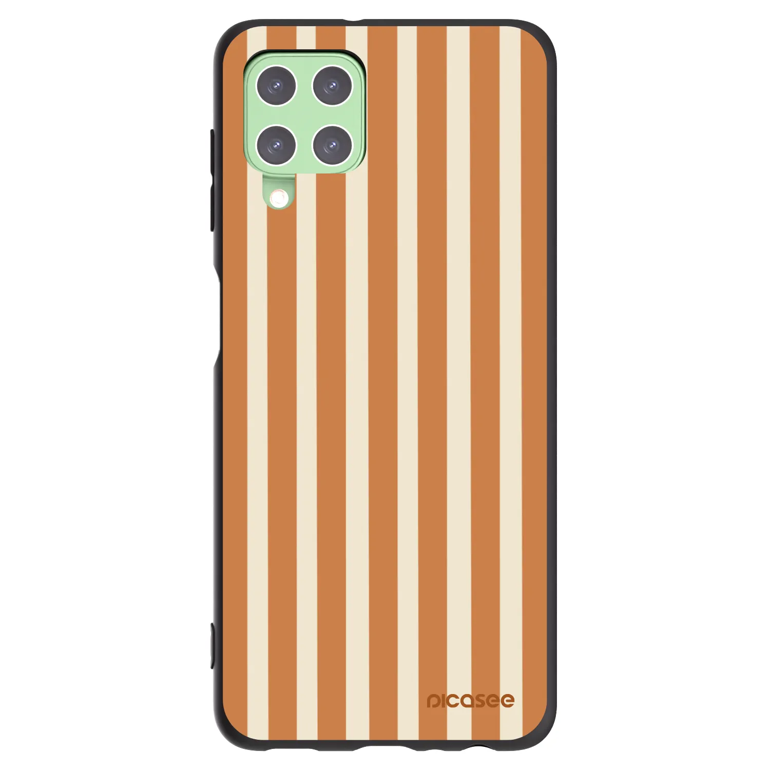 Picasee Samsung Galaxy A22 A225F 4G Hülle - Schwarzes Silikon - Orange lines