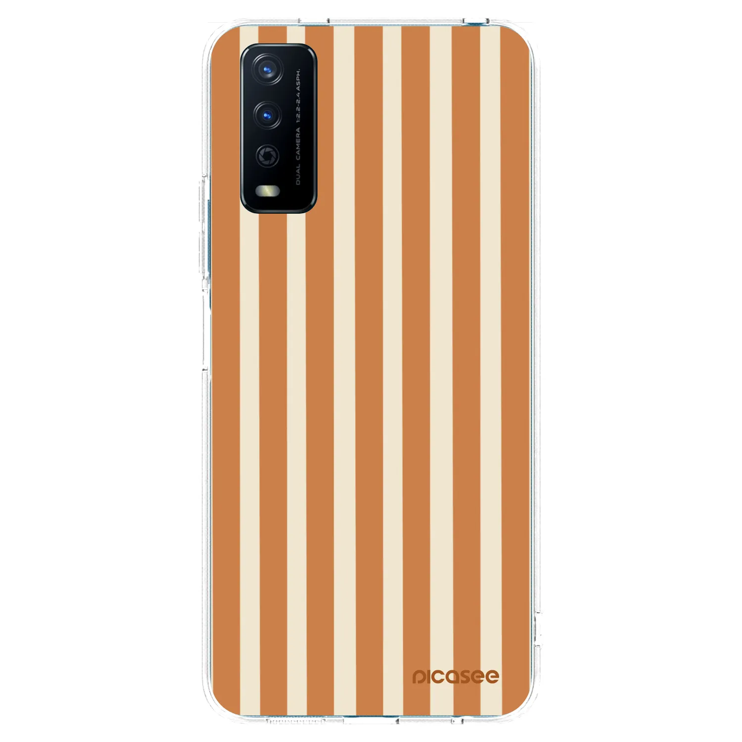 Picasee Vivo Y11s Hülle - Transparentes Silikon - Orange lines