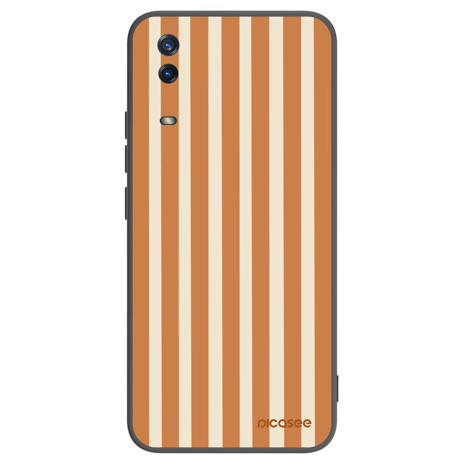 Picasee Vivo Y11s Hülle - Schwarzes Silikon - Orange lines