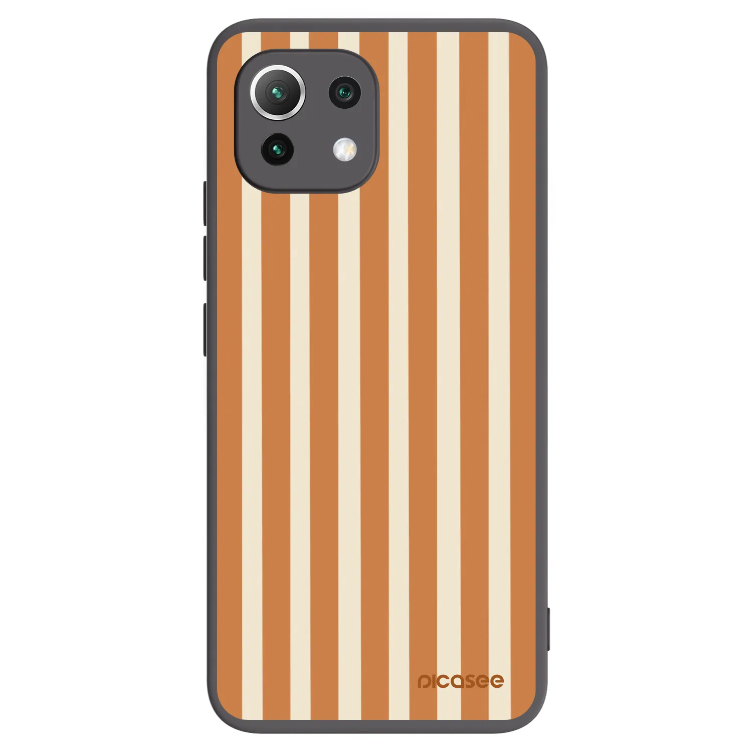 Picasee Xiaomi 11 Lite 5G NE Hülle - Schwarzes Silikon - Orange lines