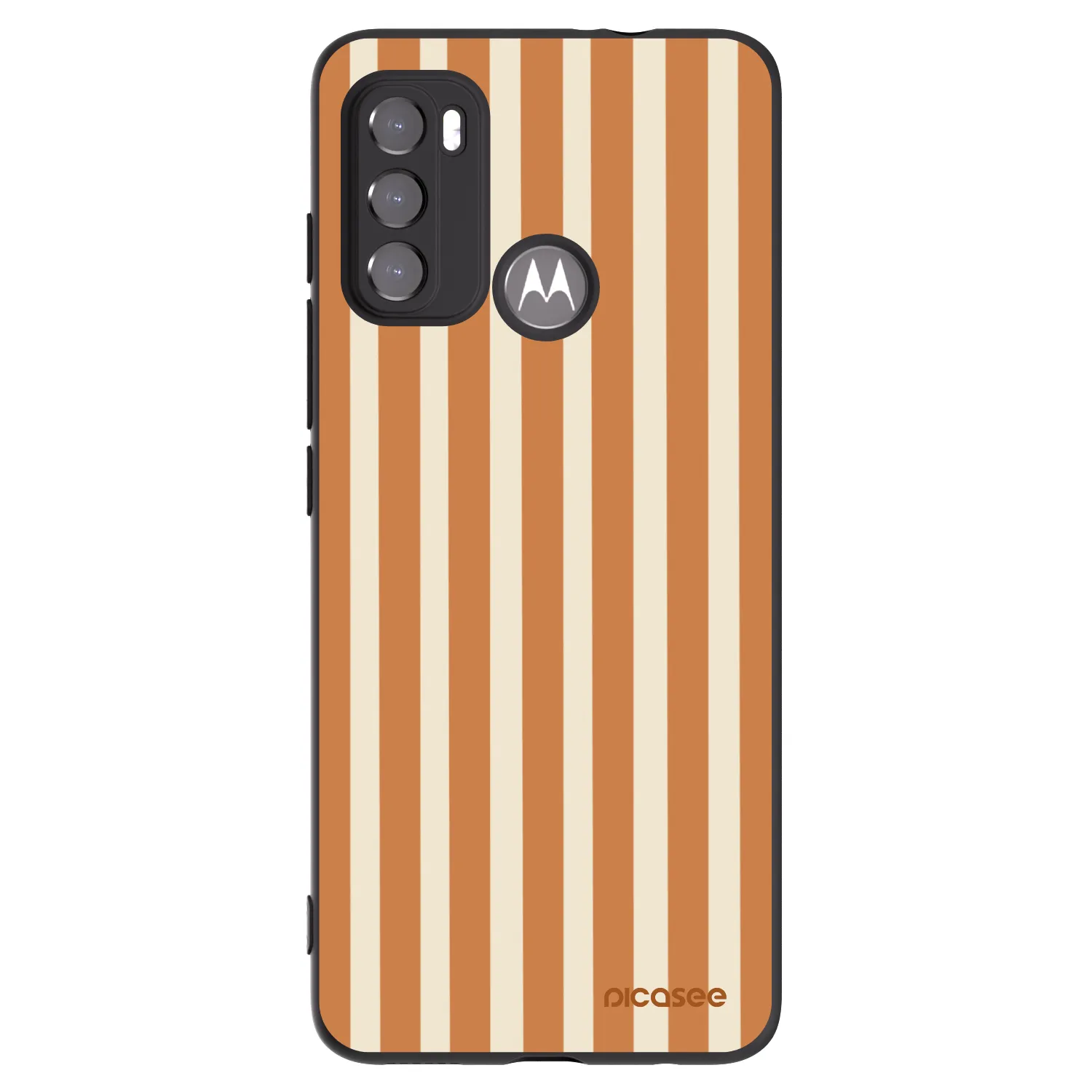Picasee Motorola Moto G60 Hülle - Schwarzes Silikon - Orange lines