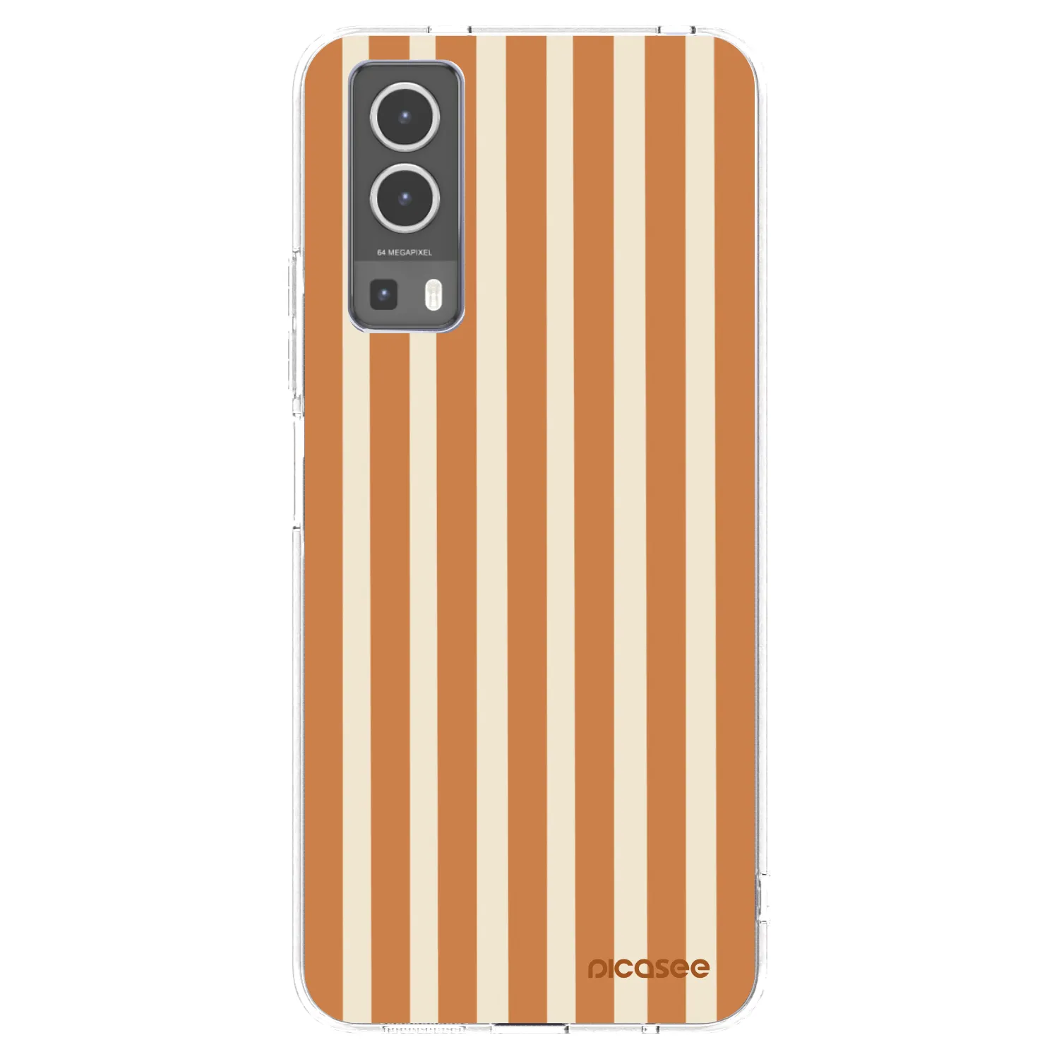 Picasee Vivo Y72 5G Hülle - Transparentes Silikon - Orange lines