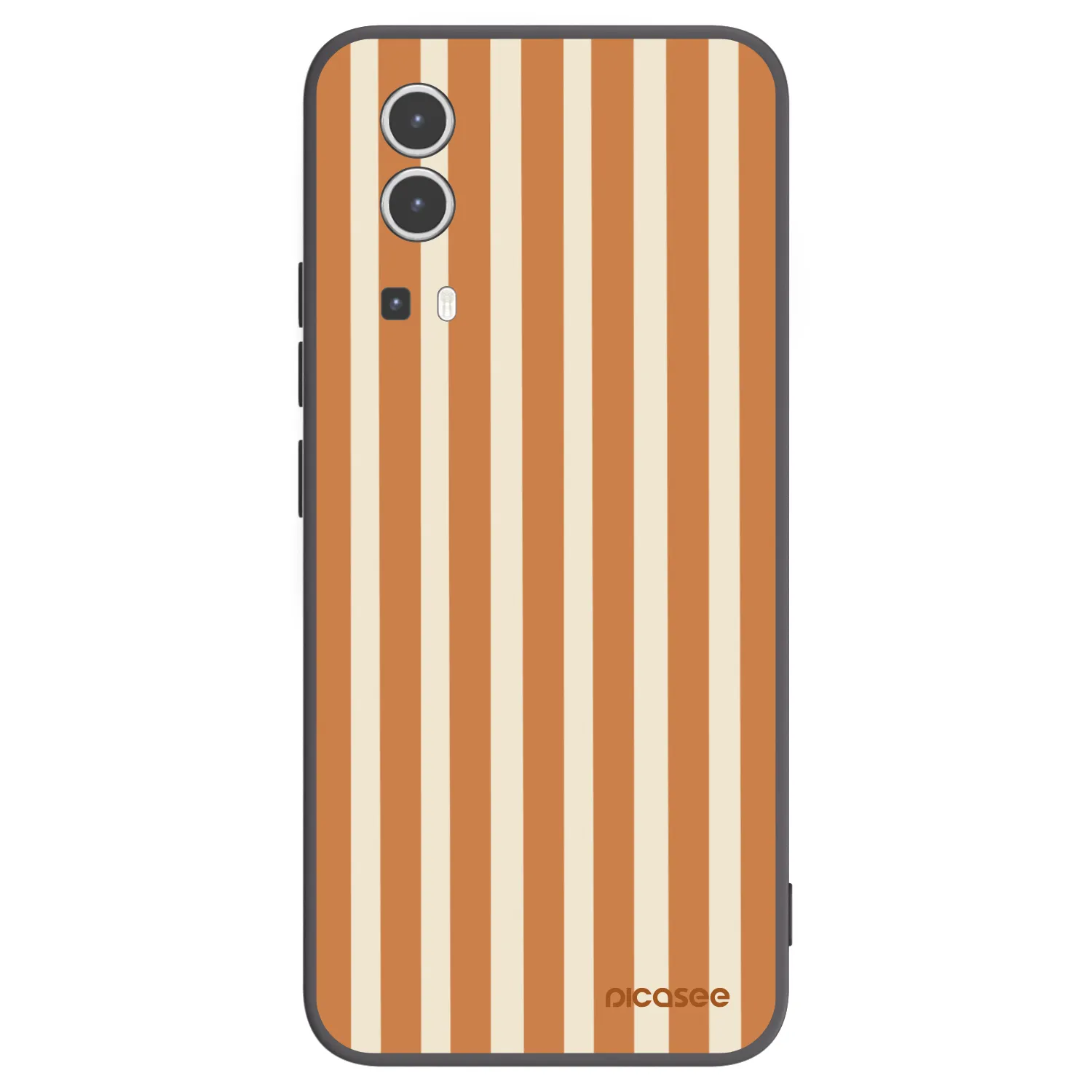 Picasee Vivo Y72 5G Hülle - Schwarzes Silikon - Orange lines