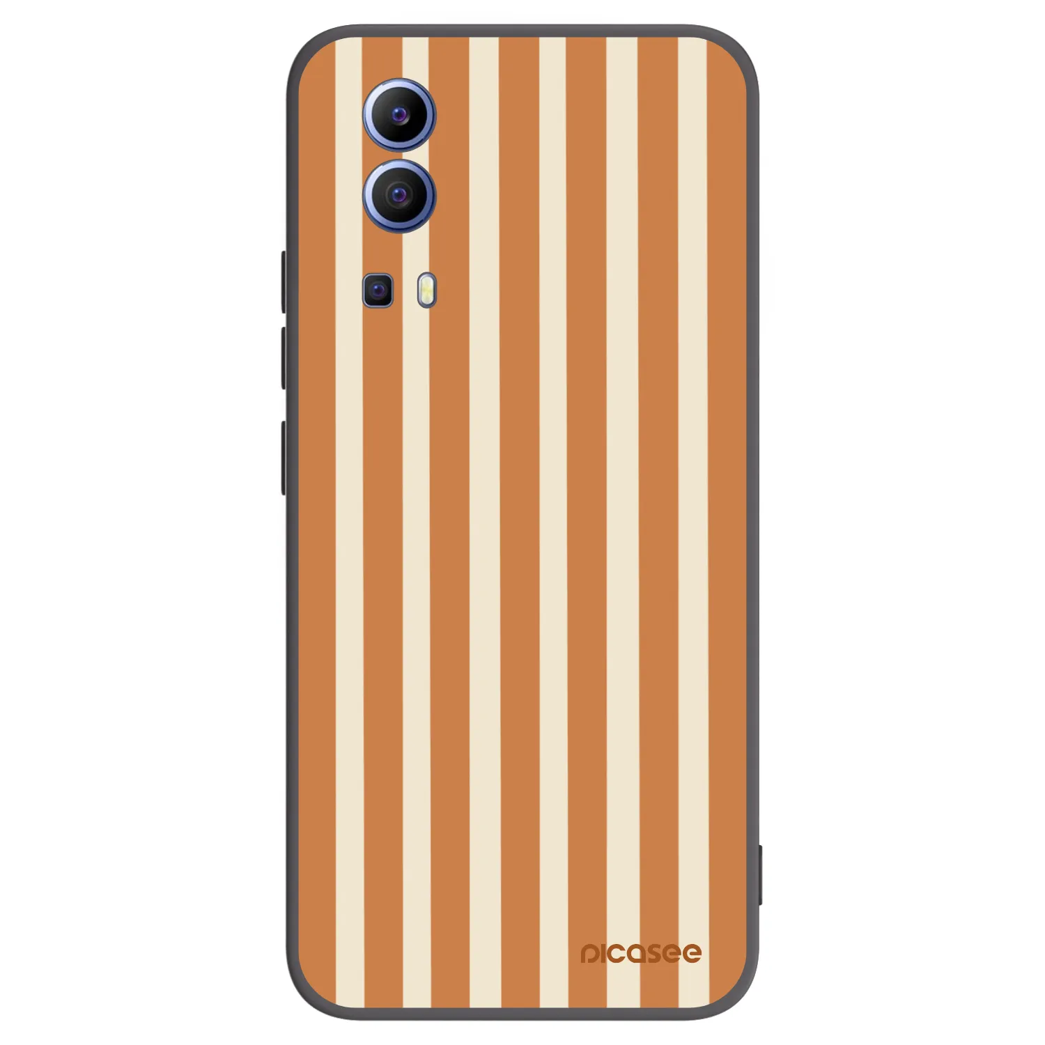 Picasee Vivo Y52 5G Hülle - Schwarzes Silikon - Orange lines
