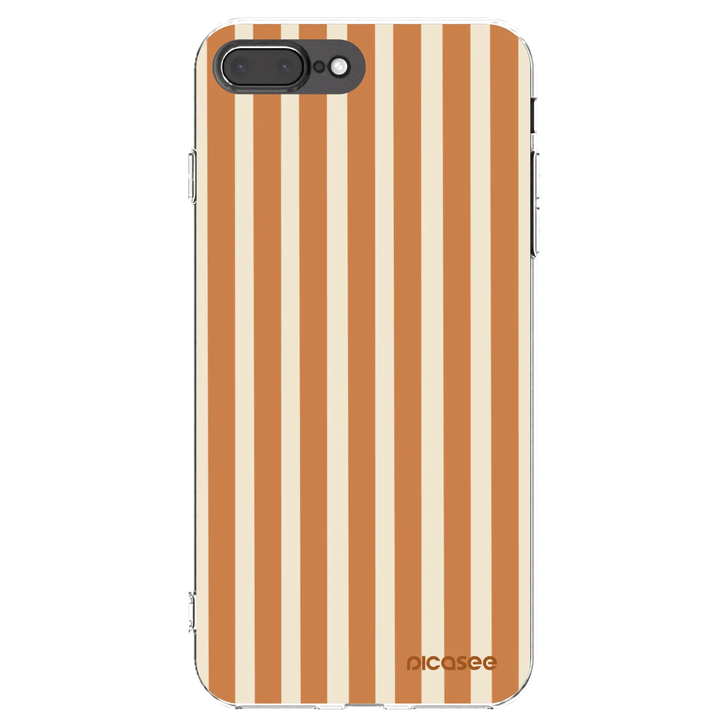 Picasee Apple iPhone 8 Plus Hülle - Transparentes Silikon - Orange lines
