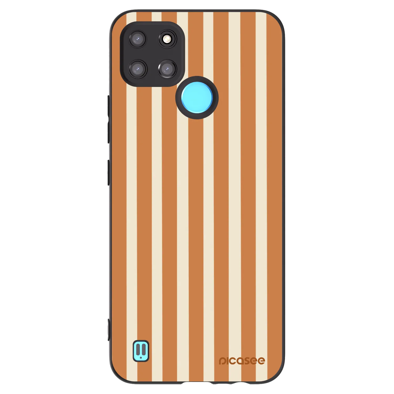 Picasee Realme C21Y Hülle - Schwarzes Silikon - Orange lines