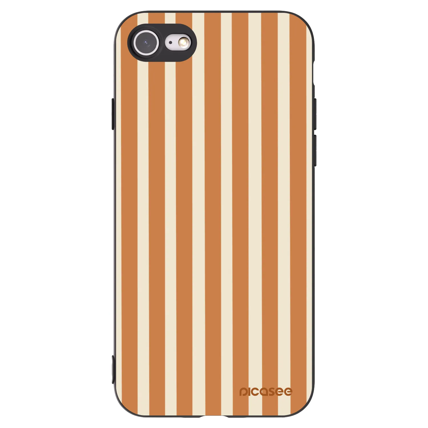 Picasee Apple iPhone 8 Hülle - Schwarzes Silikon - Orange lines