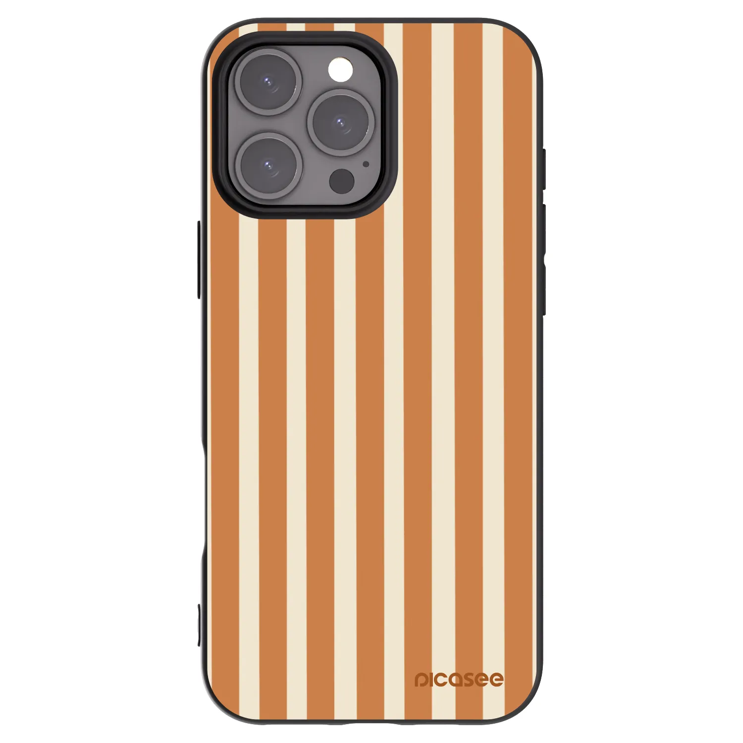 Picasee Apple iPhone 16 Pro Max Hülle - Schwarzes Silikon - Orange lines