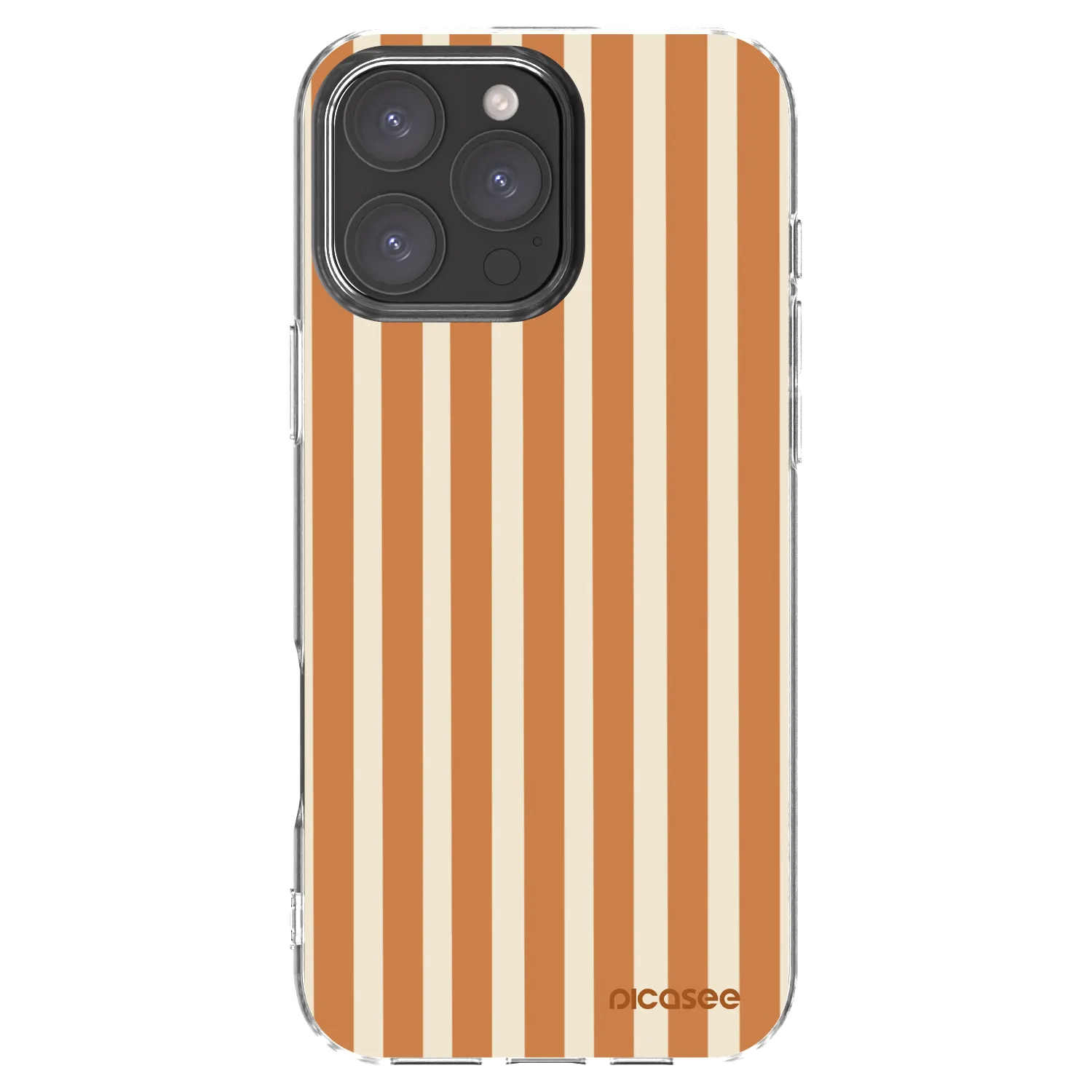 Picasee Apple iPhone 16 Pro Max Hülle - Transparentes Silikon - Orange lines