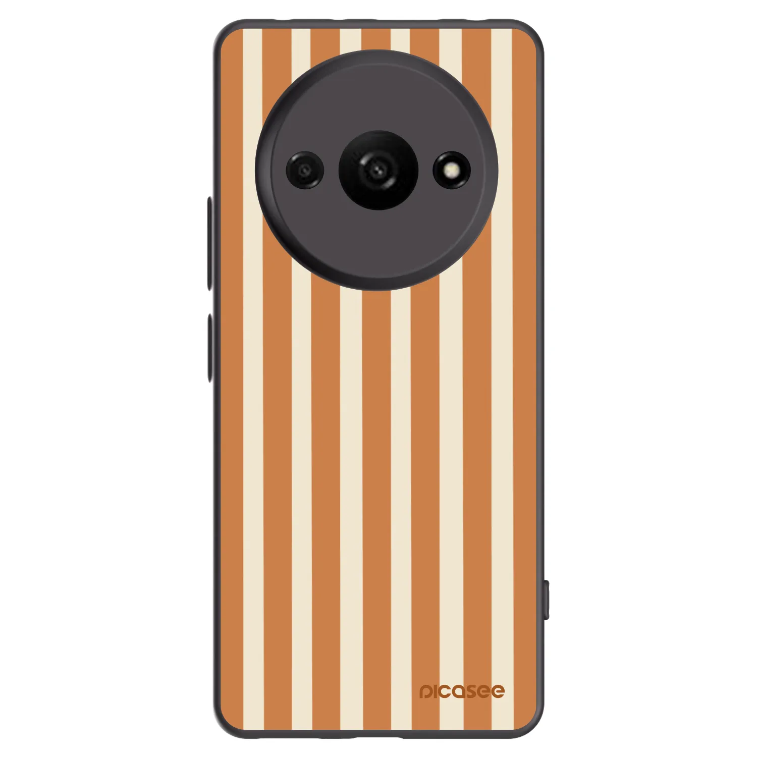 Picasee Xiaomi Redmi A3 Hülle - Schwarzes Silikon - Orange lines